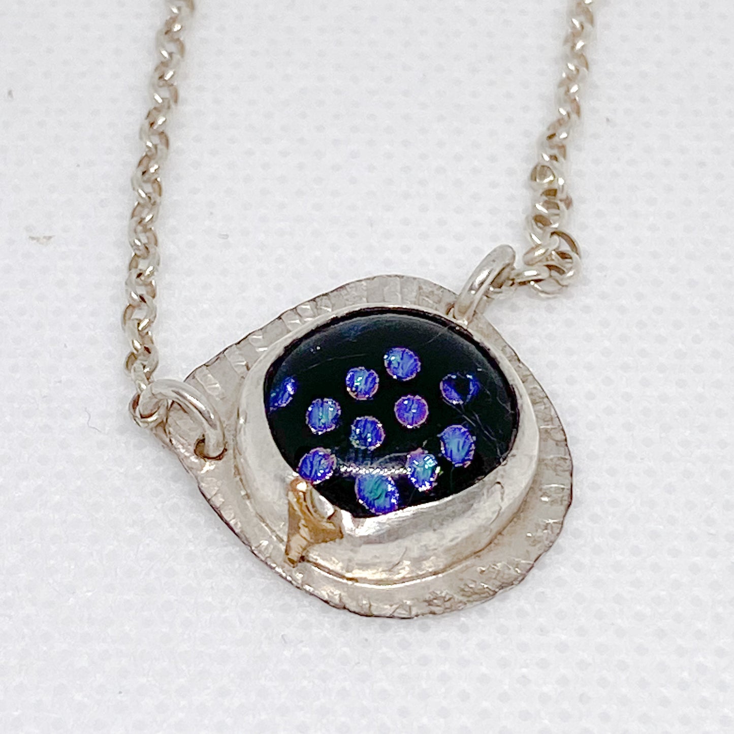 Sterling Silver & Torch Fired Glass Pendant Necklace - Aprilierre