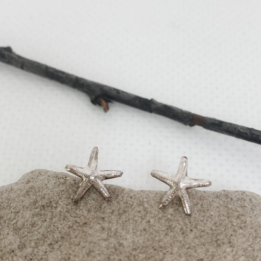 Sterling Silver Tiny Starfish Earring Studs - Aprilierre