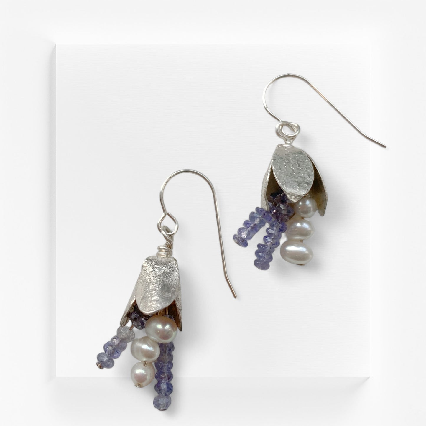 Winter’s Whisper Earrings-Sterling Silver and Tanzenite Earrings