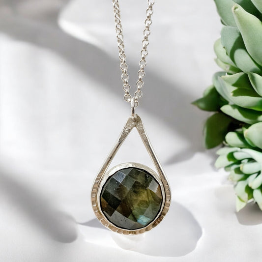 Forest Light- Sterling Silver Labradorite Pendant Necklace