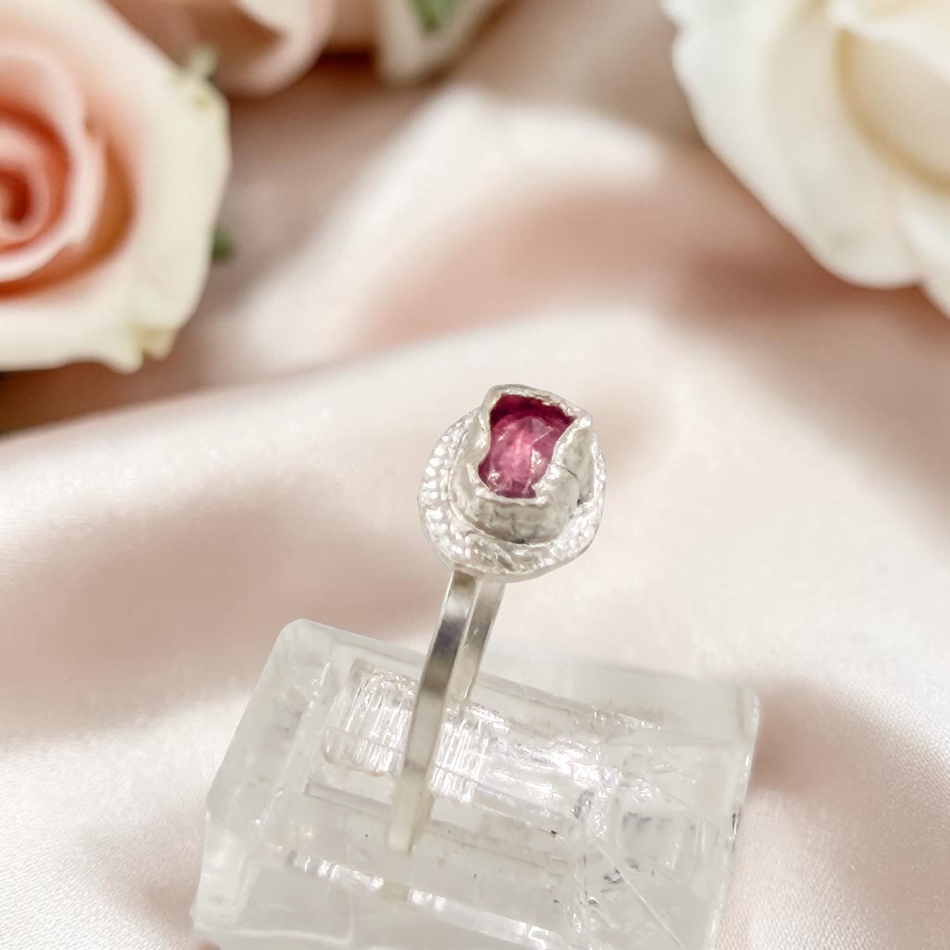 Pink Popsicle — Pink Tourmaline Ring in Sterling Silver Ring size 5.5 - Aprilierre