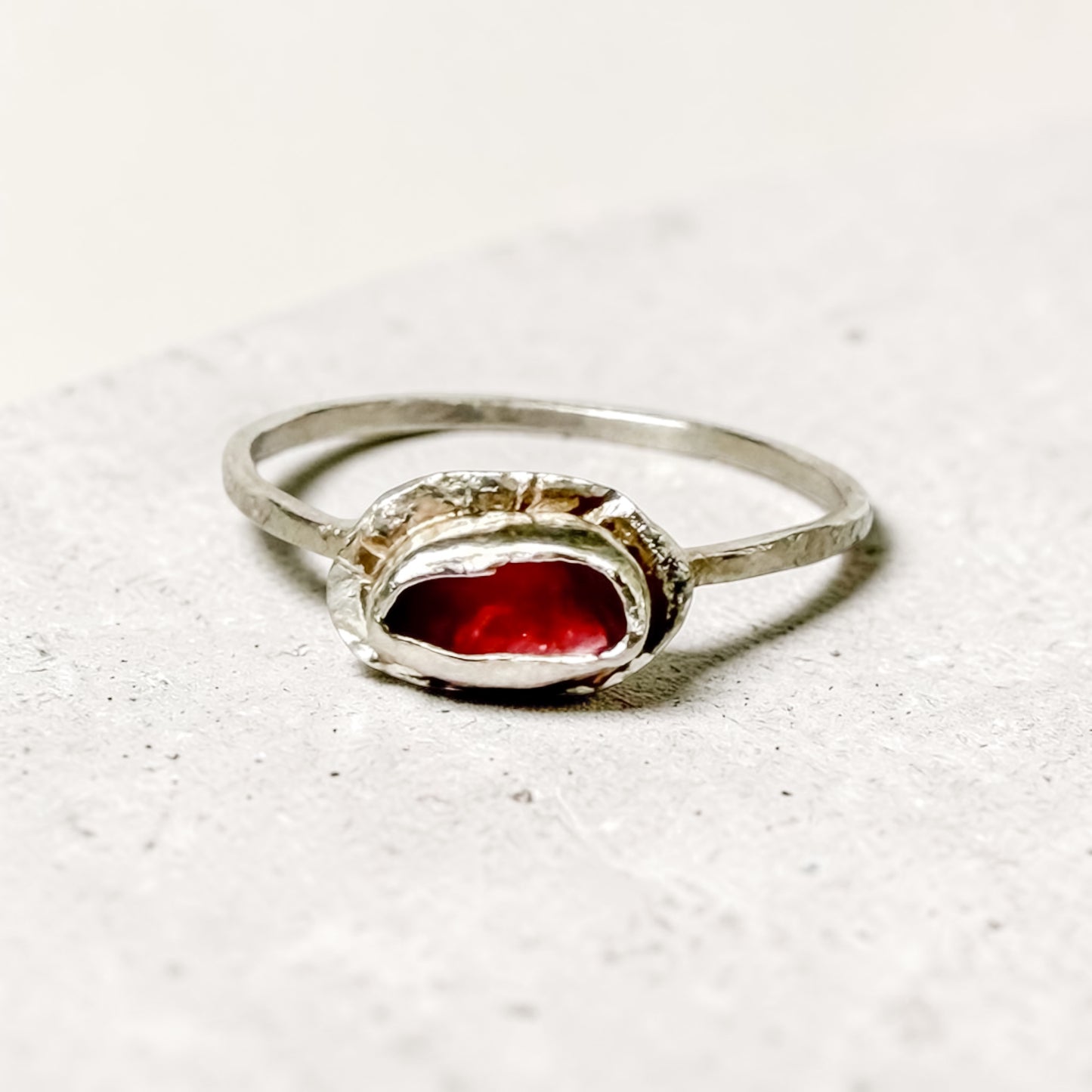 Sterling silver ring with a pink tourmaline gemstone, featuring a pink popsicle design, by Aprilierre.