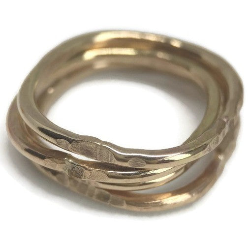 Stack Ring- Square Yellow Gold-Filled - Aprilierre