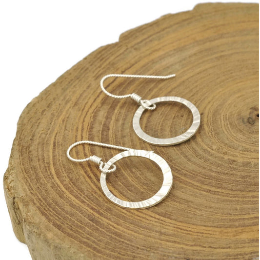Sterling Silver Hammered Drop Earrings - Aprilierre