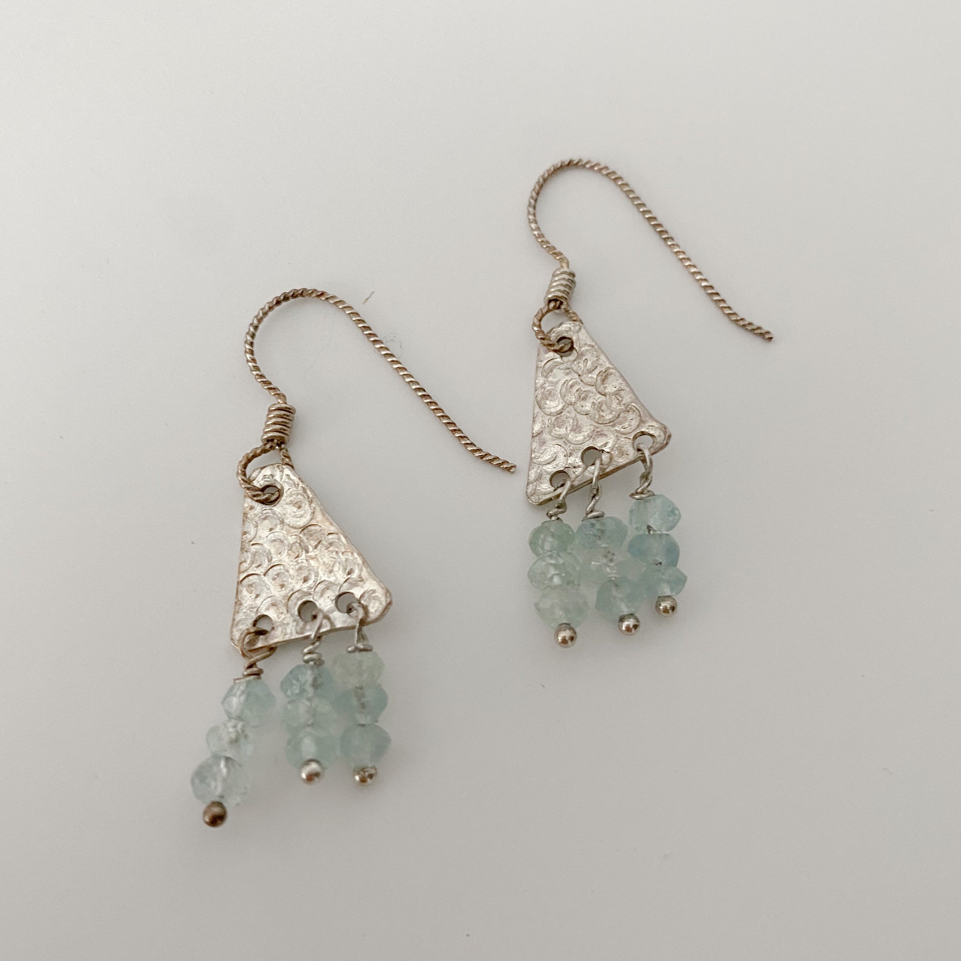 Delicate Dangles -Sterling Silver Earring dangles with faceted aquamarines - Aprilierre