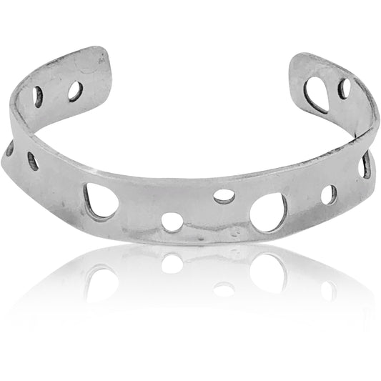 Zero Collection- Sterling Silver Cuff Bracelet 1/2 inch wide - Aprilierre